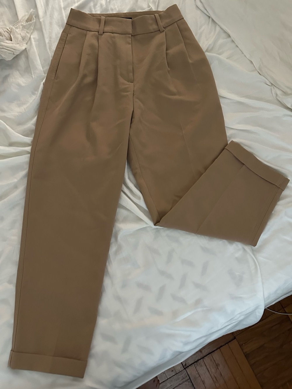 Zara High-Waisted Trousers - tan